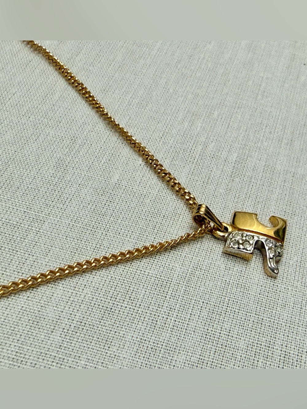 COURREGES Paris Vintage Y2K Luxury Everyday Two-Tone Rhinestone Logo Necklace - Picture 7 of 10